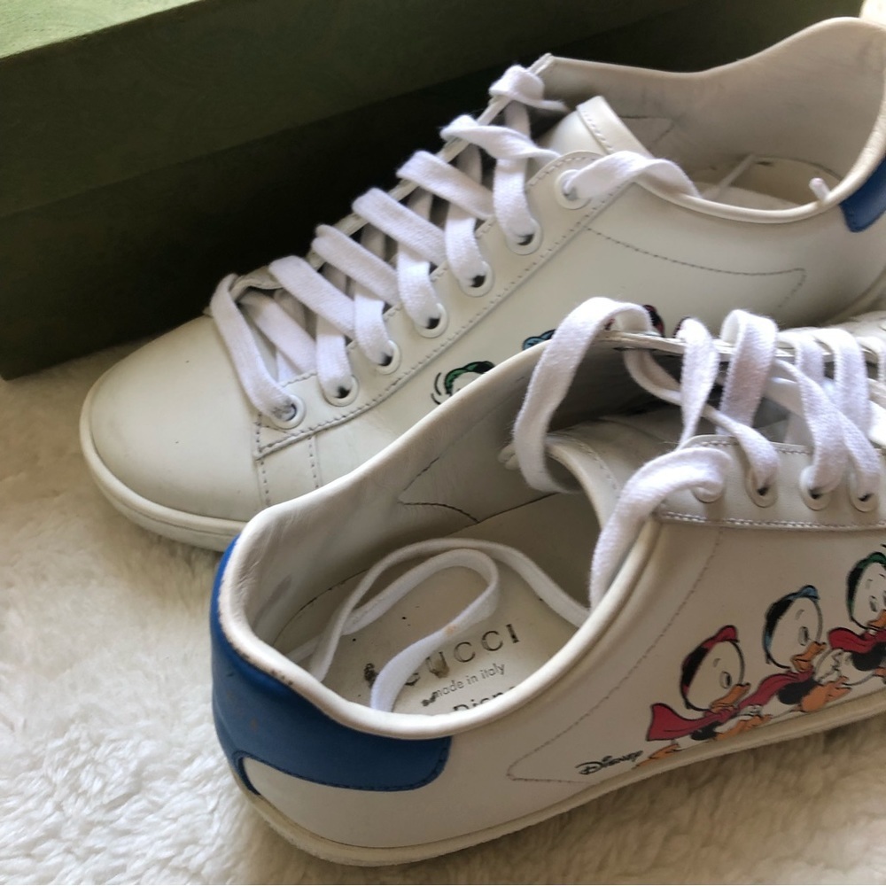 Gucci x Disney Size 36 (US 6) Huey Dewey Louie Ace Sneakers - Picture 2 of 11
